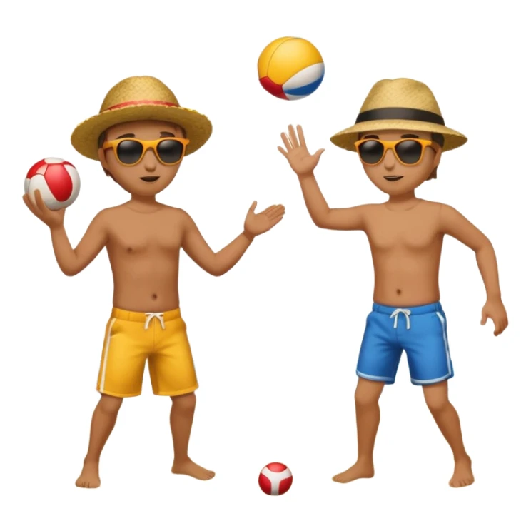 Throwing a ball at the beach to another person. sticker