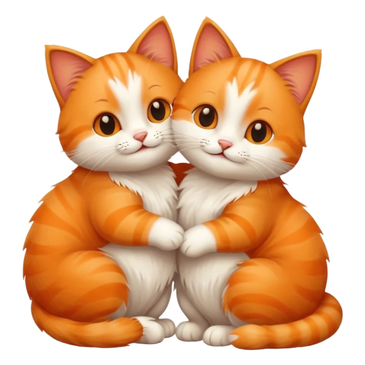 two happy cats hugging in love sticker