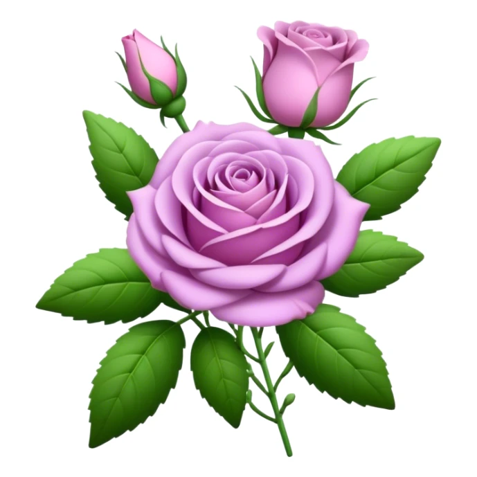 big bouquet Lavender Tea Rose, luxuriant, leaf, bud sticker