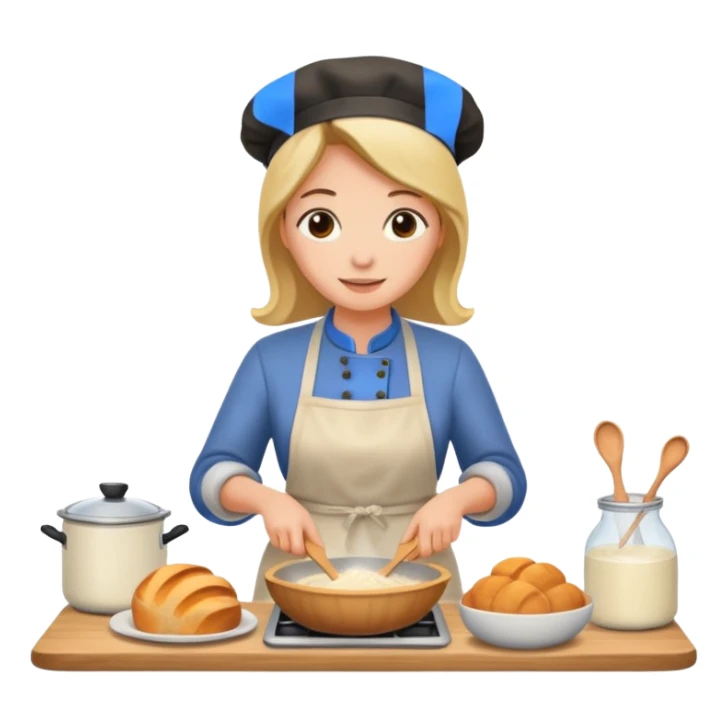 A woman cooking sourdough in kitchen sticker