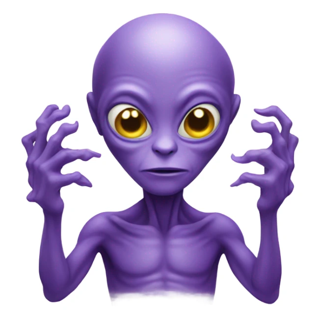 An alien with 6 arms and color purple sticker