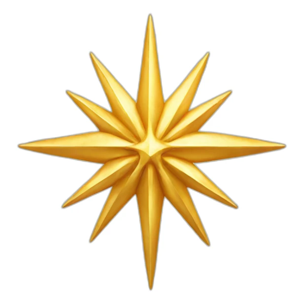 eight pointed golden fantasy star sticker