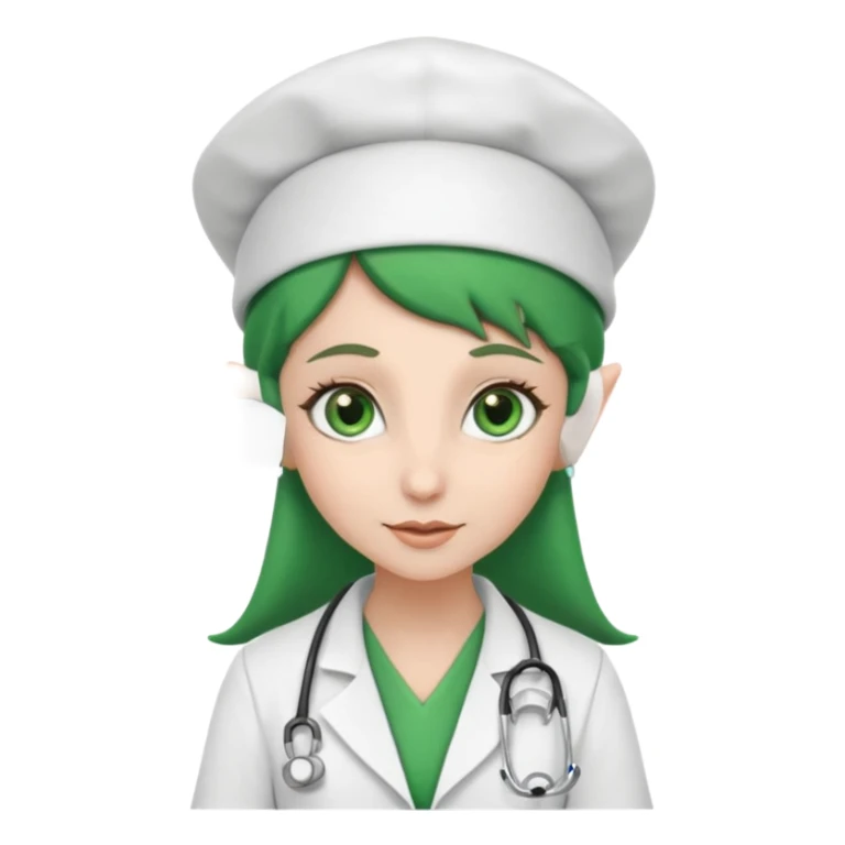 Elf Doctor with Nurse hat sticker