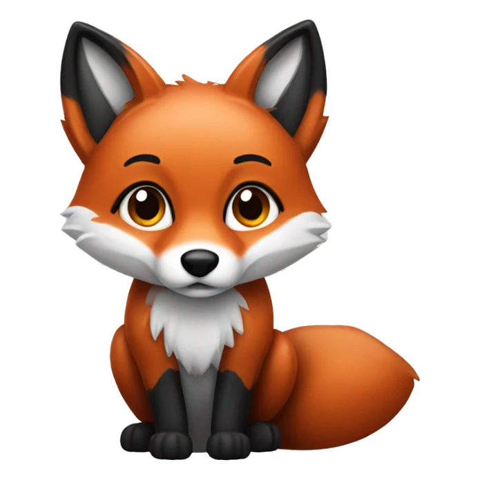 red fox with black and white accents sticker