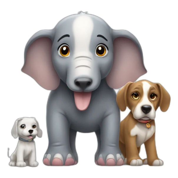 little elephant and big dog sticker