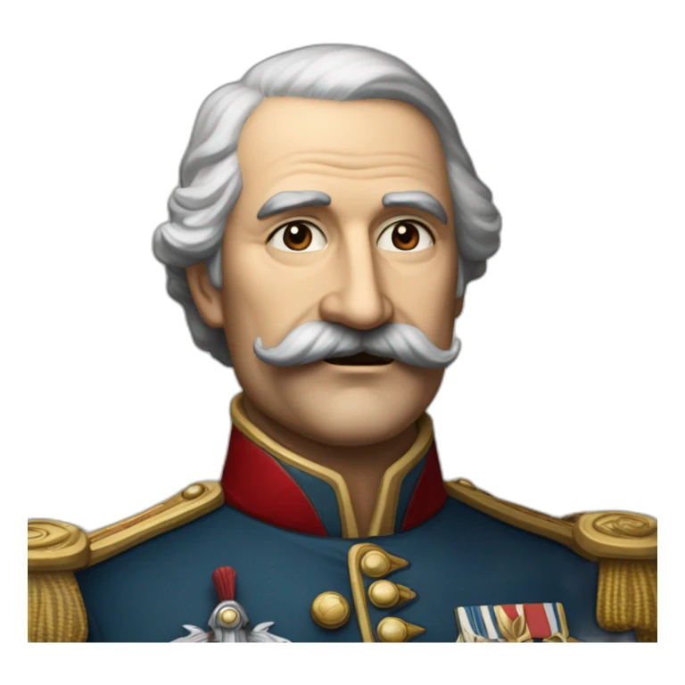 Général de guerre avec une petite moustache juste en dessous du nez et  sticker