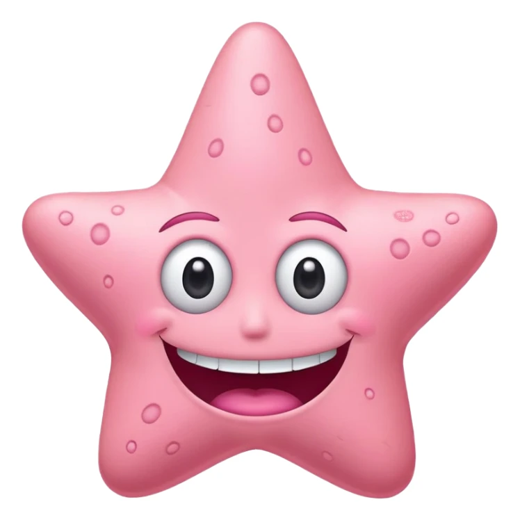 Patrick Star face from SpongeBob, wide eyes, big smile sticker
