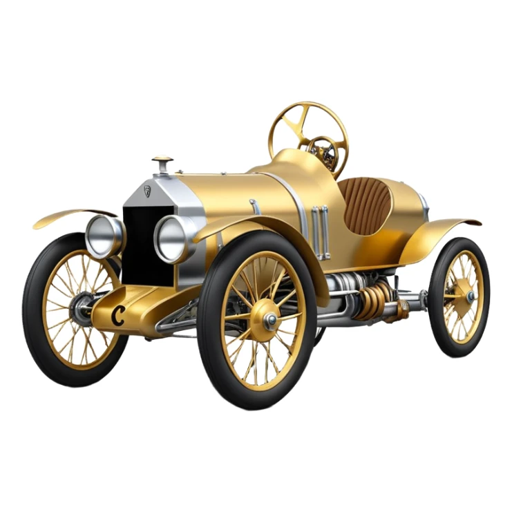  1949 luxury racing C-3PO Rolls Royce lowered powerful 4 cylinder engined silver ghost racing cyclekart with advanced rugged independent suspension, power steering and disc brakes  sticker