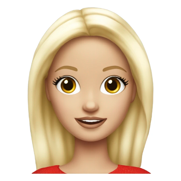  white Barbie girl in red  Christmas sticker