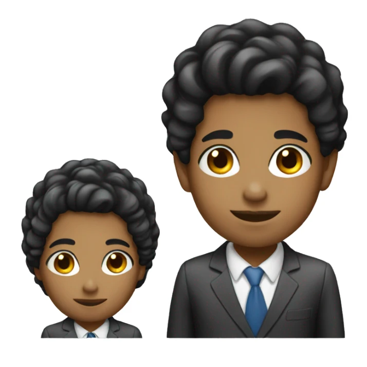 salesman black hair girl sticker