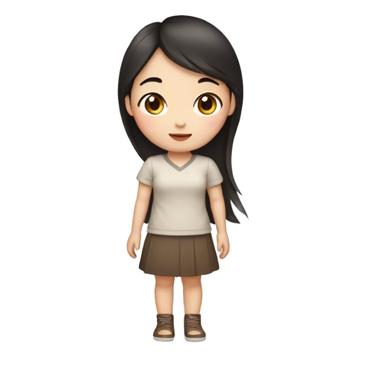 chinese girl with long dark brown hair sticker