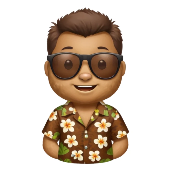 mole with aloha shirt wearing sunglasses sticker