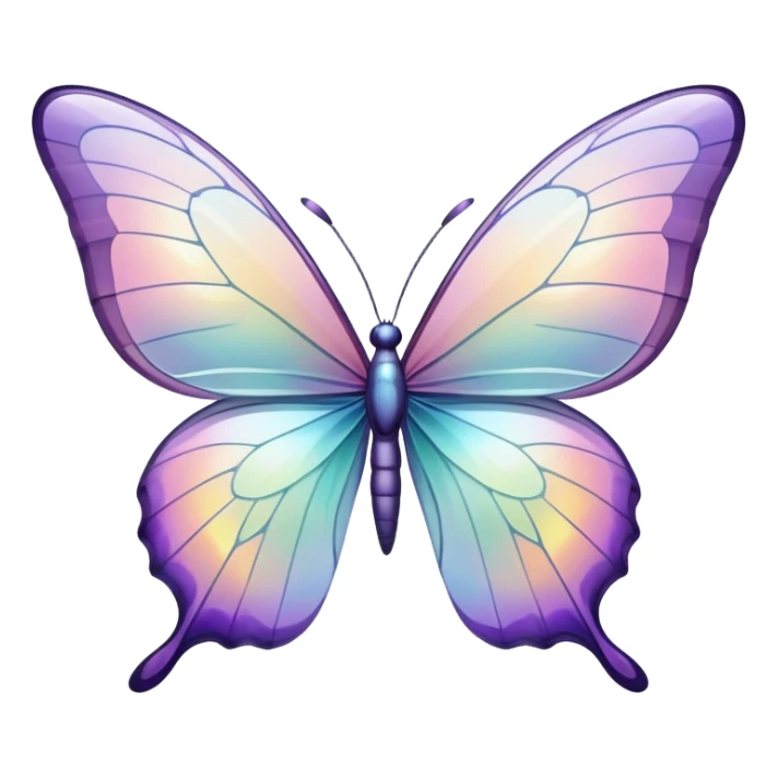 Pastel iridescent glass butterfly sticker