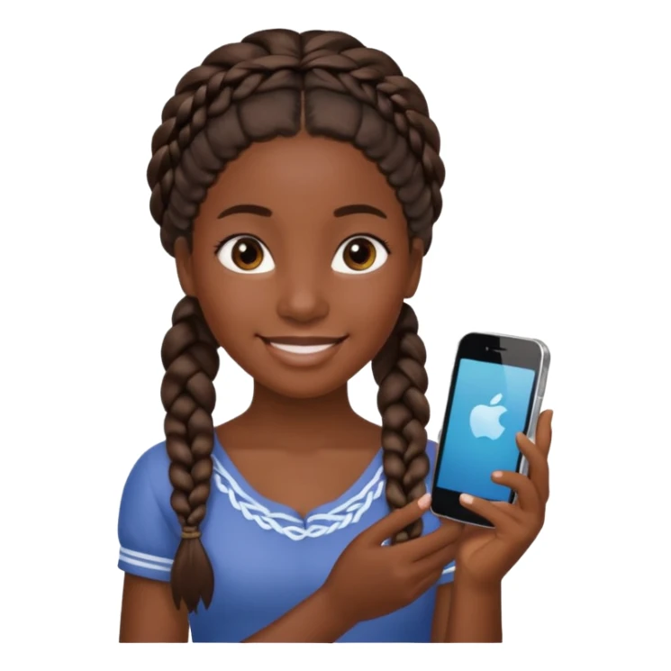 iphone 17 + a caribbean girl, no bathsuit just a regular girl with braid or nappy hair  sticker