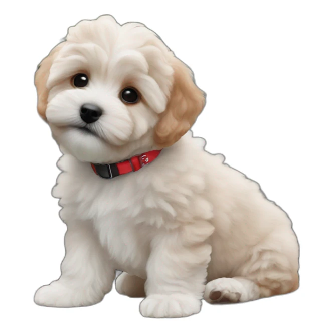party maltipoo puppy red collor sticker
