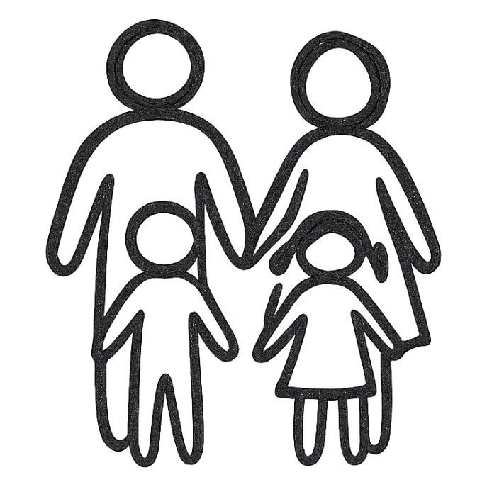 family icon, hand-drawn outline, casual and approachable sticker