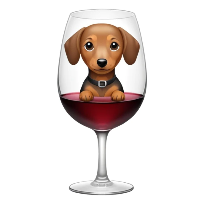 Dachshund in wine glass sticker