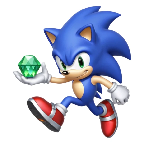 I want Sonic the hedgehog with chaos emeralds sticker