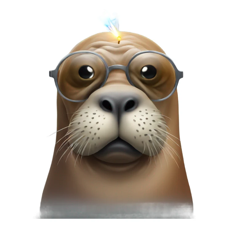 Birthday walrus with laser vision  sticker