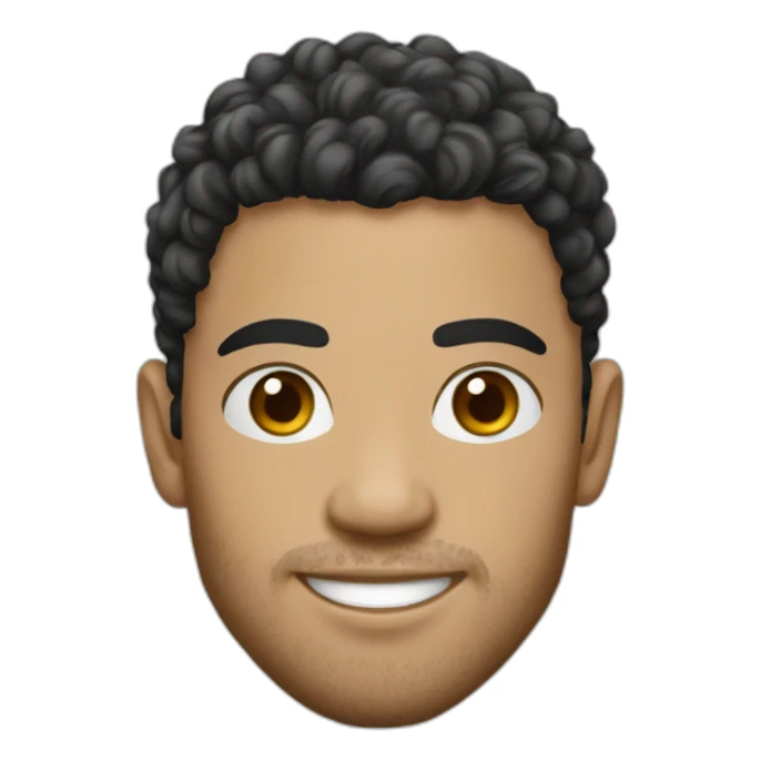 Morocco player white black hair curly hair sticker