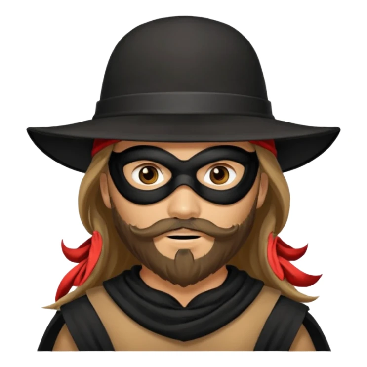 masked Boy with hat long hair & bearded sticker