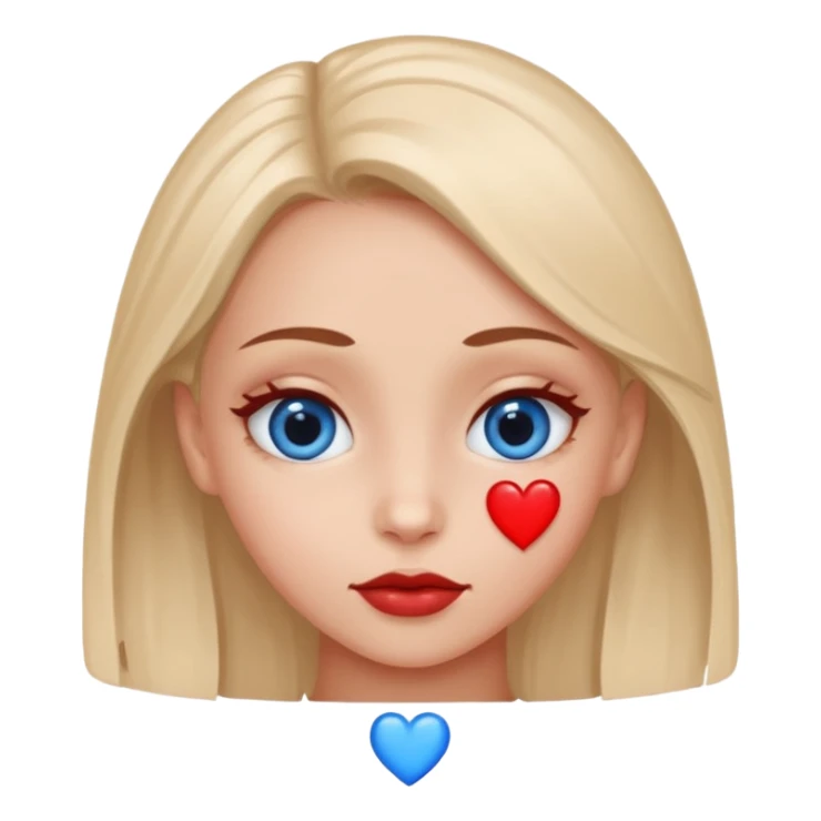 Cara enamorada con un ojo de corazón azul y el otro rojo  sticker