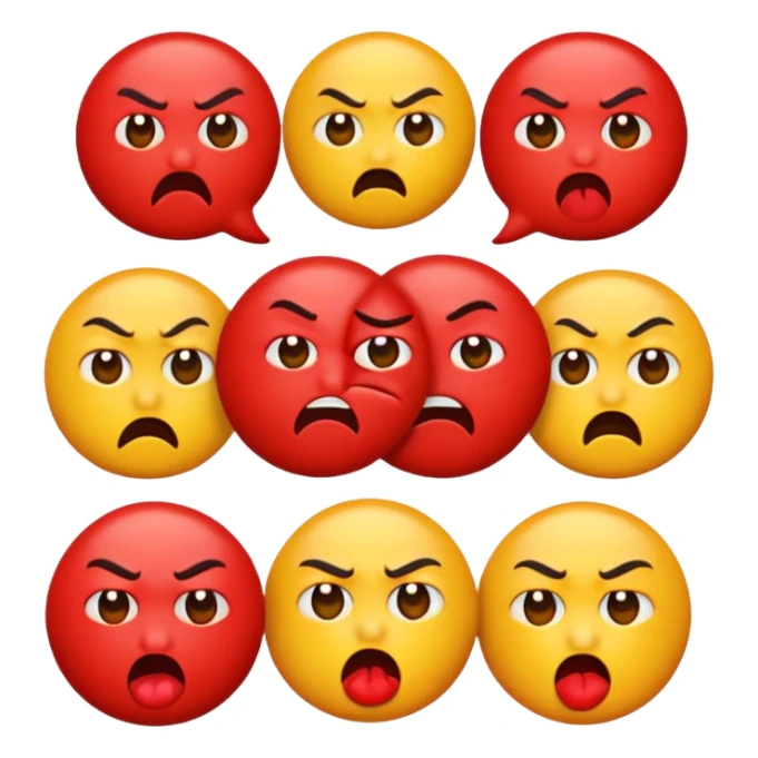 Angry emojis sending kisses sticker