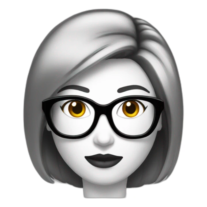 Femme-cheveux-noir-très-court-lunettes sticker