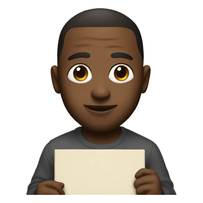 AI holding his painting sticker