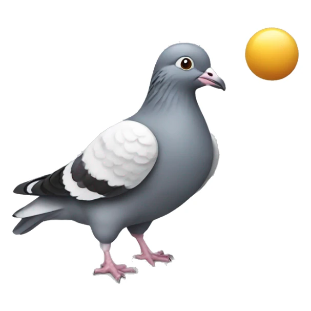 Pidgeon carrying ball of cheese sticker
