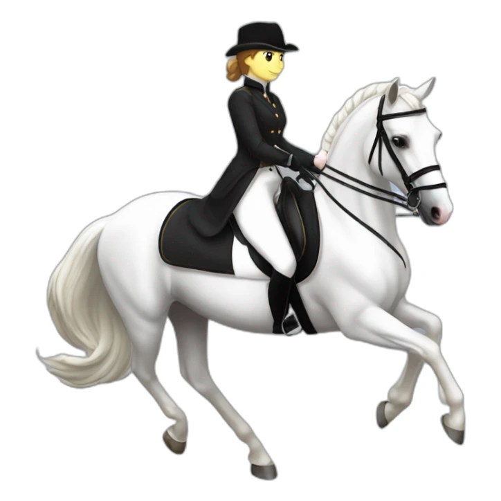 Britt dekker riding dressage on white horse sticker