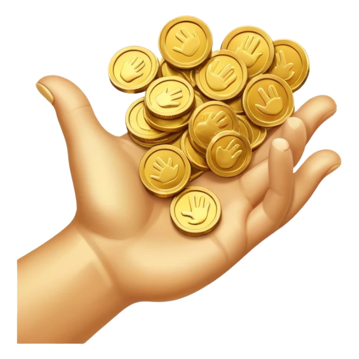 coins in the palm of your hand sticker