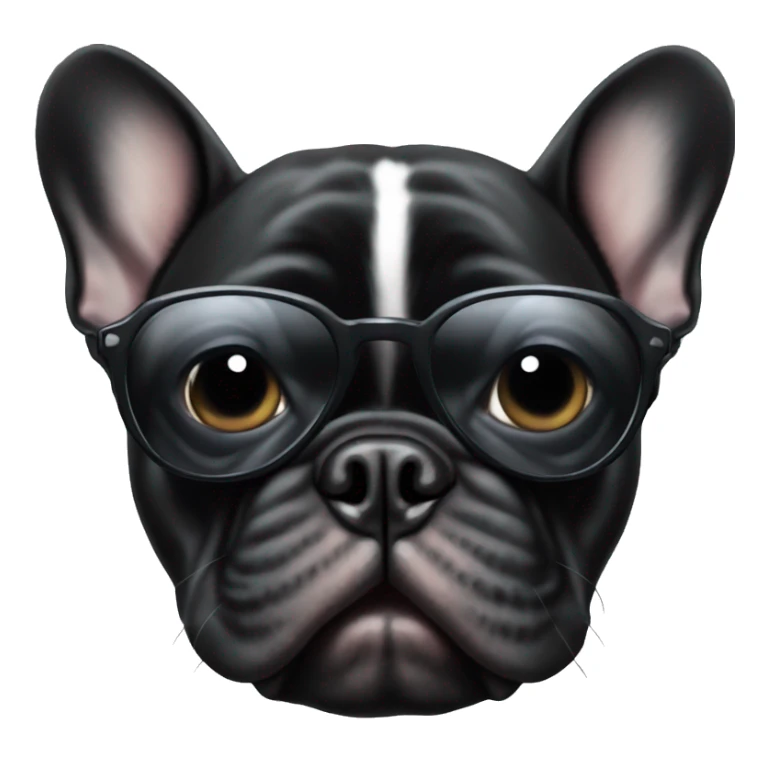 Black French bulldog with sunglasses  sticker