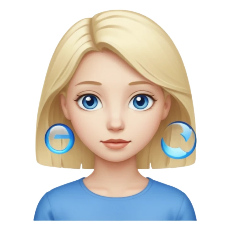 A ugly girl with a blonde hair sticker