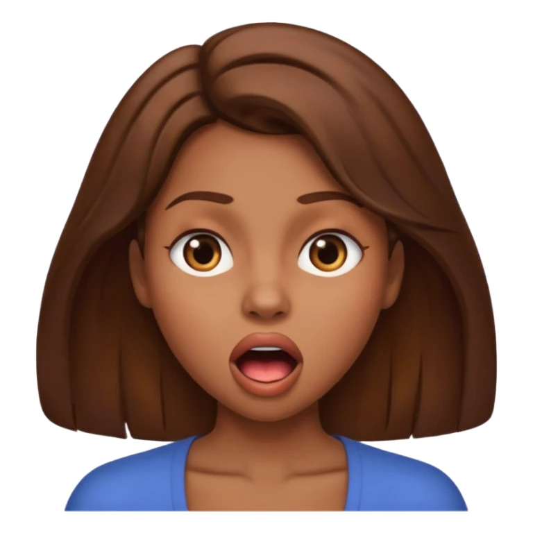 Woman brown hair. Mouth open. Not smiling. Very Large chest. sticker