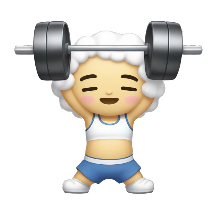 sanrio kuiromi chracter lifting wieght sticker