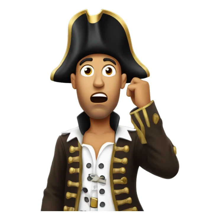 Ronaldo shocked with is two hand on his face and dressed as a pirate sticker