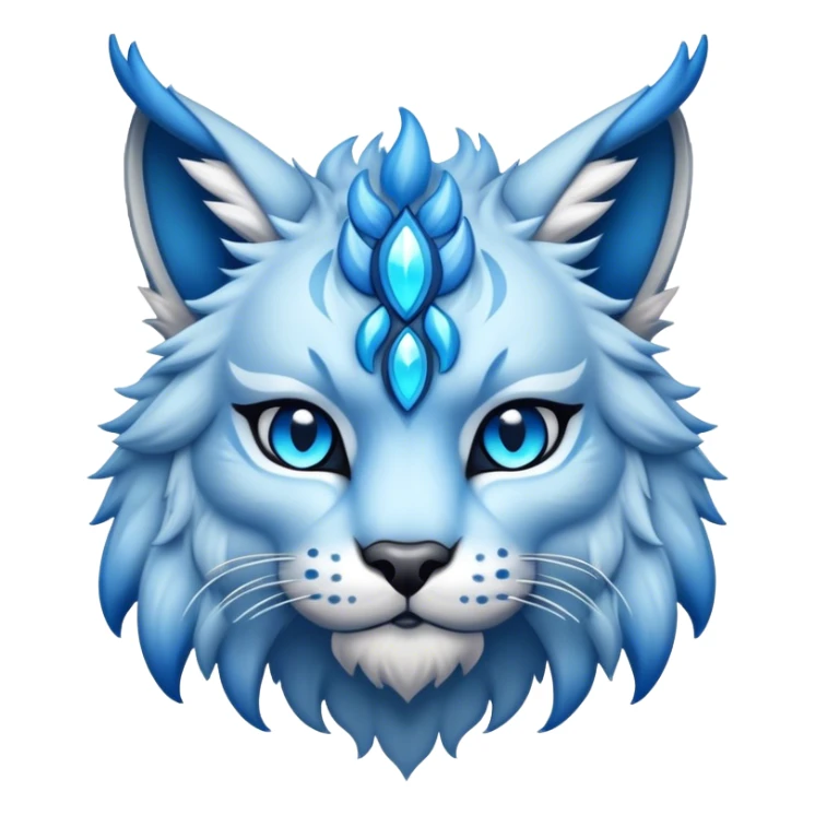 A blue fantasy-lynx-fakemon-creature-hybrid sticker