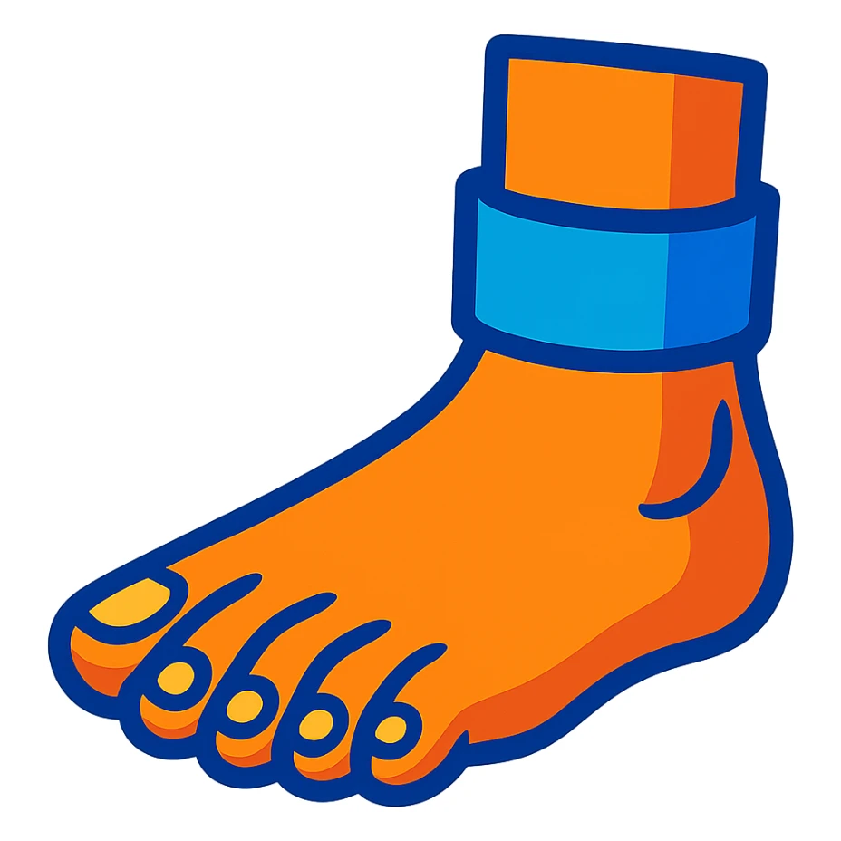 a single foot, cartoon style, vibrant colors, simple background sticker