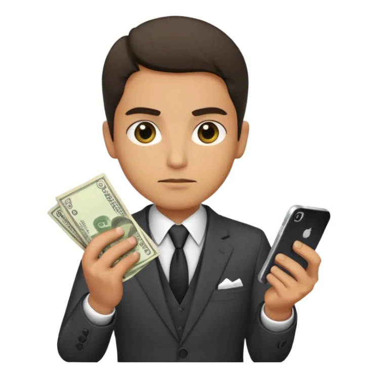 Mafia holding money and phone sticker