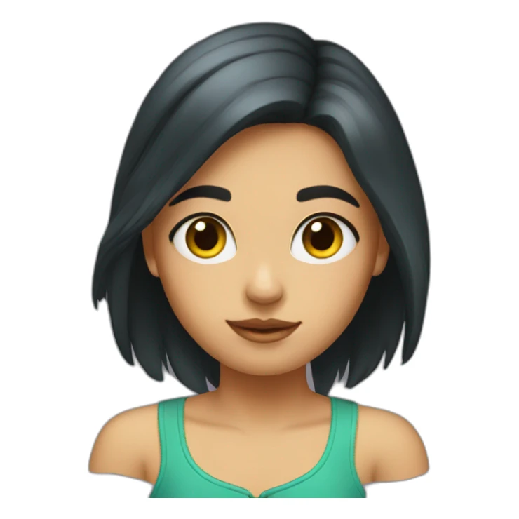 Girl- parrot dark hair  sticker