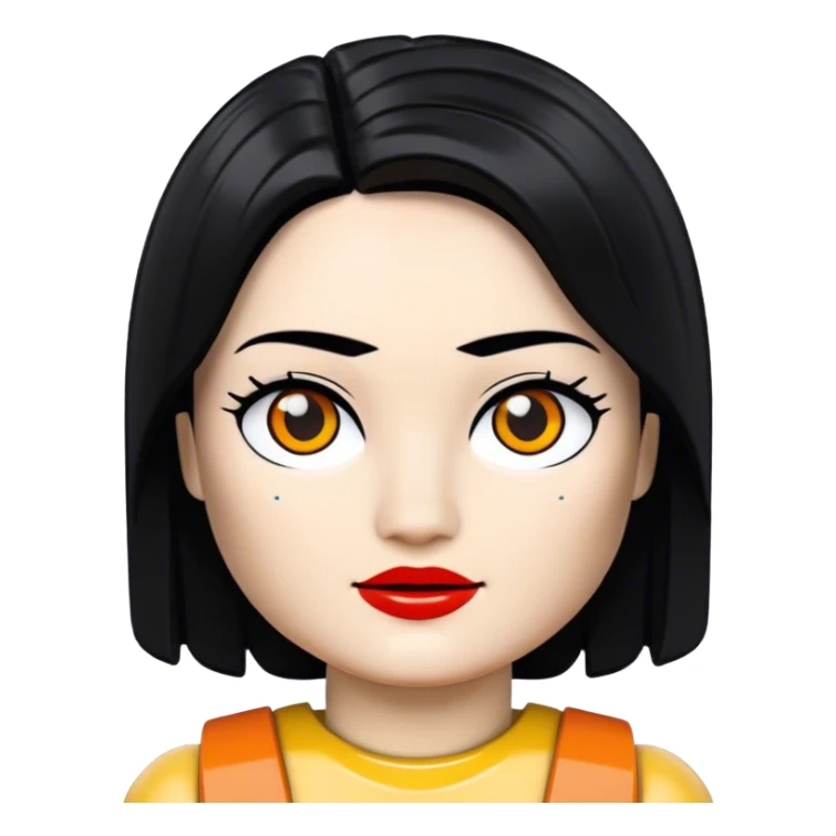 Chica con pelo negro y lego y blanca su piel sticker