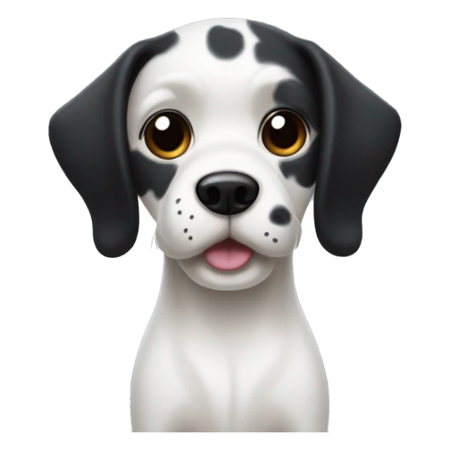 White Dog with black patches covering eyes and standing up ears sticker
