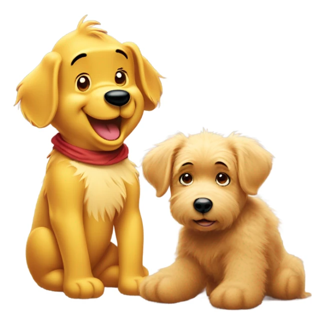 Winnie the Pooh looking whoodle puppy sticker