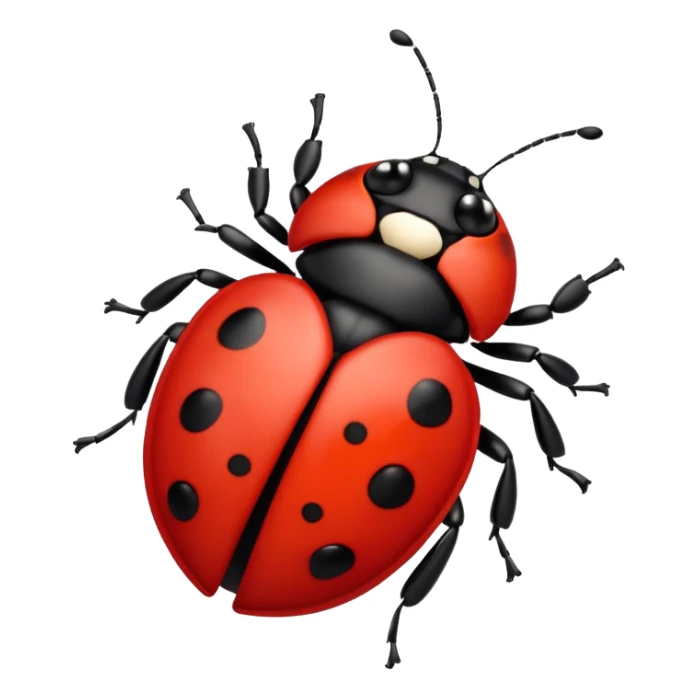ladybug but the black dots are black hearts sticker