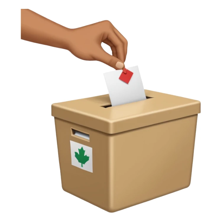 A neutral, generic symbolic image: A hand dropping a ballot paper into a simple, unmarked ballot box. on the ballot ‘Ja, aber’, ‘Nein, aber’,  sticker