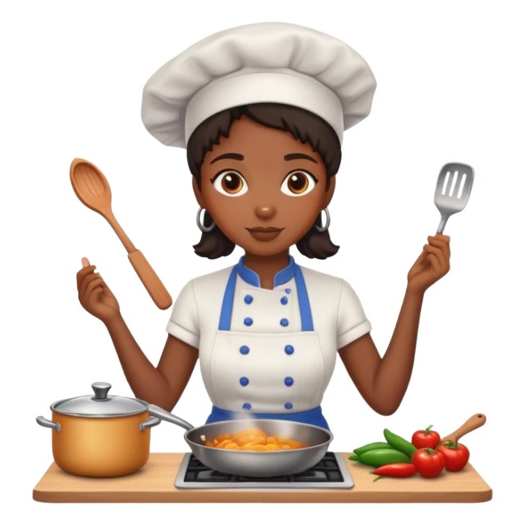 Black girl cooking sticker