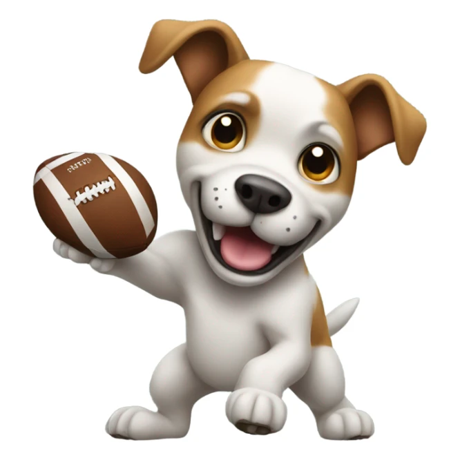 Dog throwing a football sticker