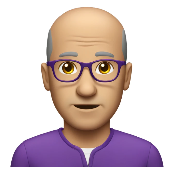 balding guy with glasses in all purple sui sticker