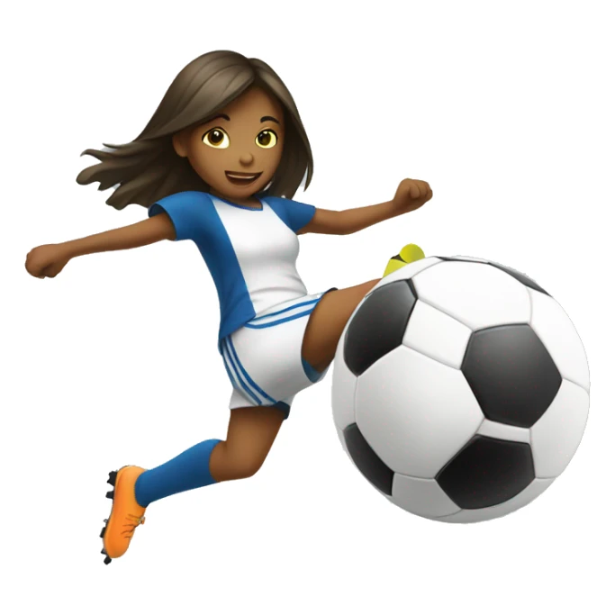 Girl kicking a soccer ball sticker